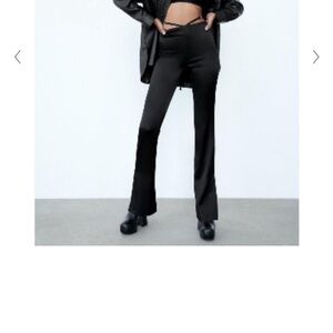 Zara Black Satin Flared pants NEW WITH TAGS, size S SMALL
